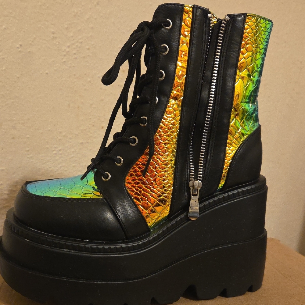 Cape Robbin Multicolor Lace Up Platform Boots